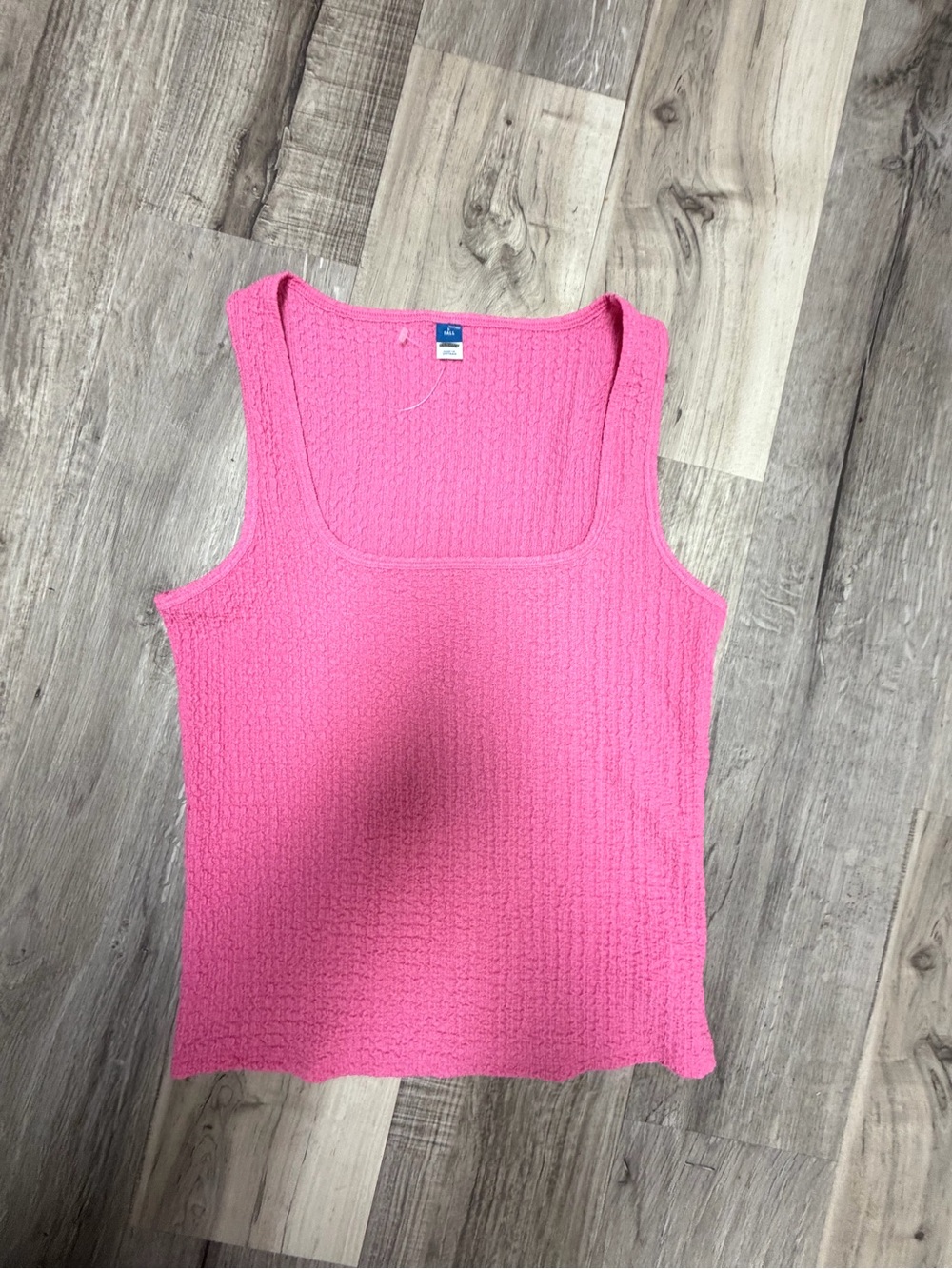 Old Navy Pink Textured Square-Neck Tank